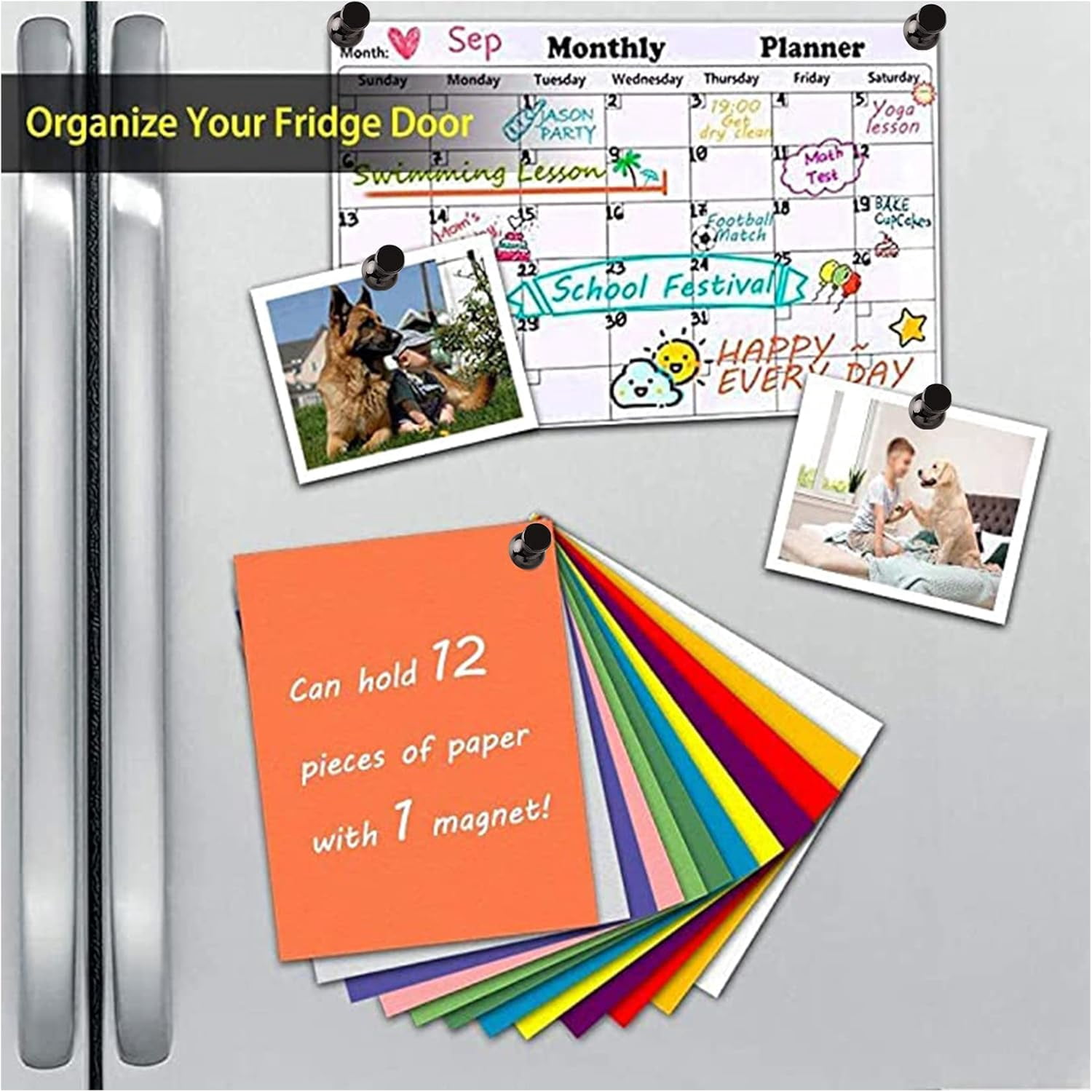 60Pcs Black Fridge Magnet Refrigerator Magnets, Magnets for Whiteboard, Small Strong Magnets for Kitchen, Office, School, Metal Decorative, Teacher Supplies