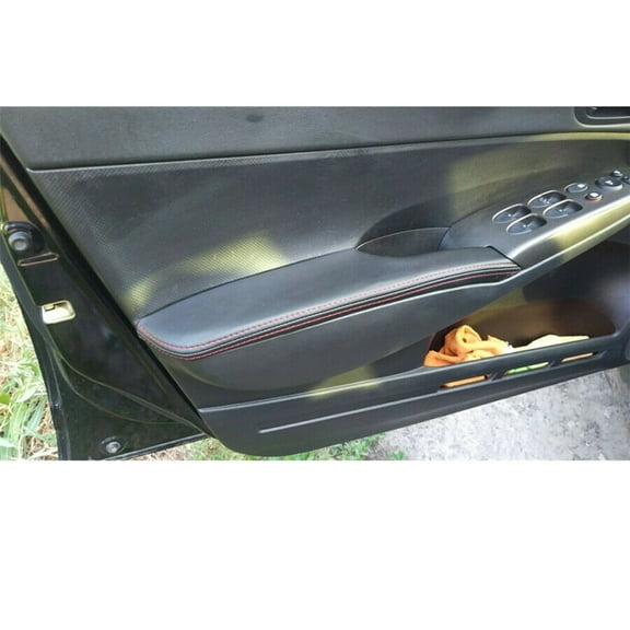 4Pcs Armrest Door Panel Synthetic Leather For Civic 8Th Gen 2006-2011 Fangkenuo