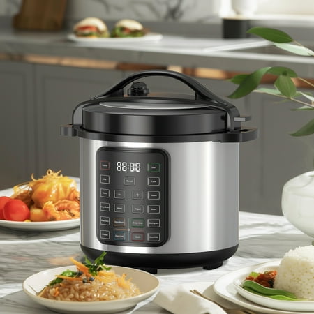 JIOABL 8 QT Electric Pressure Canner 16- in- 1 Multi Cooker Rice Cooker Digital Stainless Steel