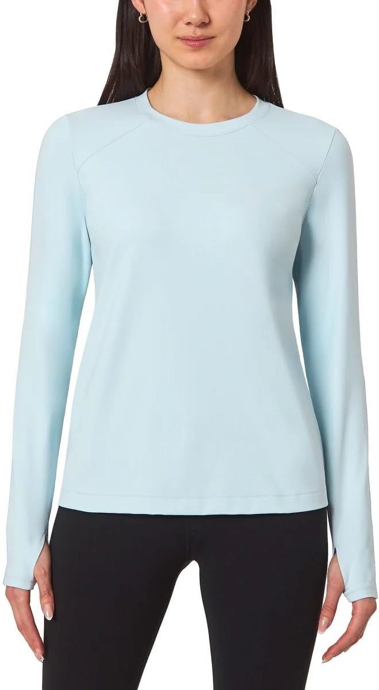 Avia Women's Plus Long Sleeve Ottoman Crewneck Top, Sizes XS-4X