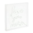 thumbnail image 2 of Love You More 15" Square Contemporary Glam Acrylic Box USB Operated LED Neon Light, White, 2 of 7