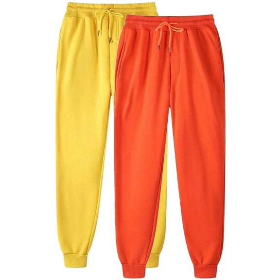 FNFYFH 2 PC Joggers for Couples High Waisted Baggy Sweatpants Crinch Bottom Athletic Pants Soft Lounge Pants with Pockets