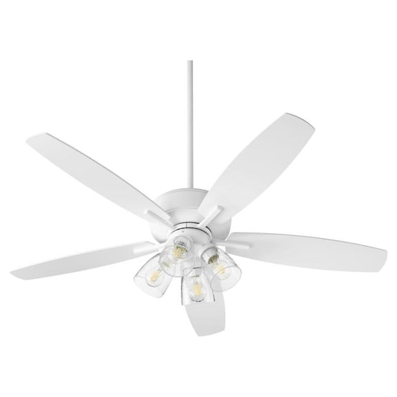 Carlile Way 5 Blade Ceiling Fan in Bailey Street Home Home Collection Style 52 inches Wide By 16.75 inches High-Studio White Finish-Studio