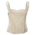 thumbnail image 5 of Womens Tank Tops 2026 Lace Square Neck Spaghetti Straps Camis Solid Color Ribbed Sleeveless Casual Basic Undershirt, 5 of 8
