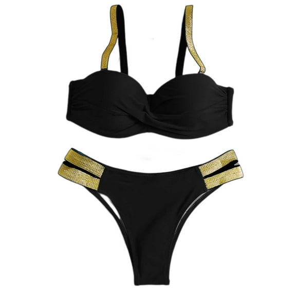 Sngxgn Swimsuit Women Tummy Control Vintage Swimsuits U Back Modest Swimwear(Black,L)