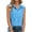 Sky Blue, variant on Women's Linen Shirt, Button Down Sleeveless Top, Collar Solid Color Casual Blouse, Loose Fit Summer Tank for Daily Wear, Vacation, Beach and Spring Outfits Blackish Green L