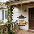 thumbnail image 5 of Tuvgenk Squirrel Proof Wild Bird Feeders Outdoor Hanging Platform Bird Feeder Black Hopper Decorative Plastic Garden 9x9x8 inch, 5 of 6