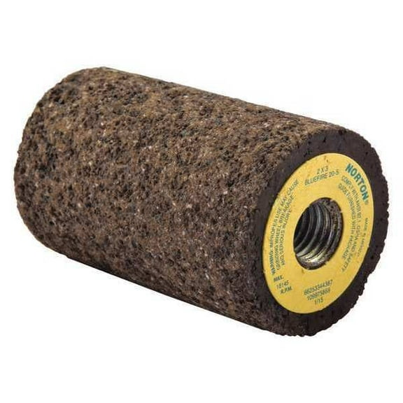Norton Abrasives Grinding Plug w/Sq Tip,2 in. Dia,20 G,ZA 66253344387