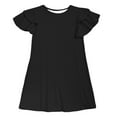 thumbnail image 4 of MEZZALL Kids Fashion Solid Color Dresses Round Neck Short Sleeve Casual Comfortable Pocket Dress Leisure Toddler Wear, 4 of 4