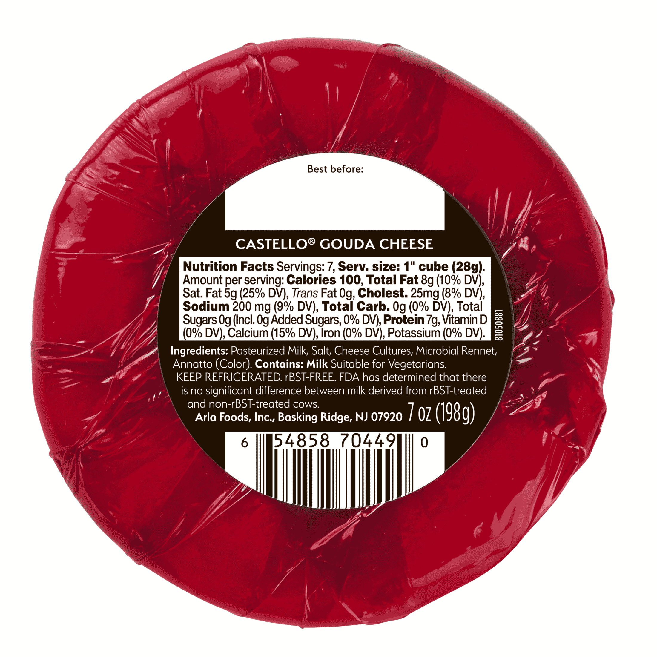 Castello Gourmet Gouda Cheese Wax Round 7 oz