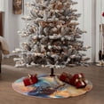 thumbnail image 4 of Lukts Sailing Ship Ocean Sunset Print Color Life Christmas Tree Skirt, Winter Holiday Tree Mat Decoration ,Can be Used as A Shawl-36", 4 of 6