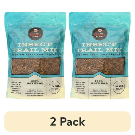 (2 pack) Culinary Coop Dried Insect Trail Mix Treat for Chickens 10oz