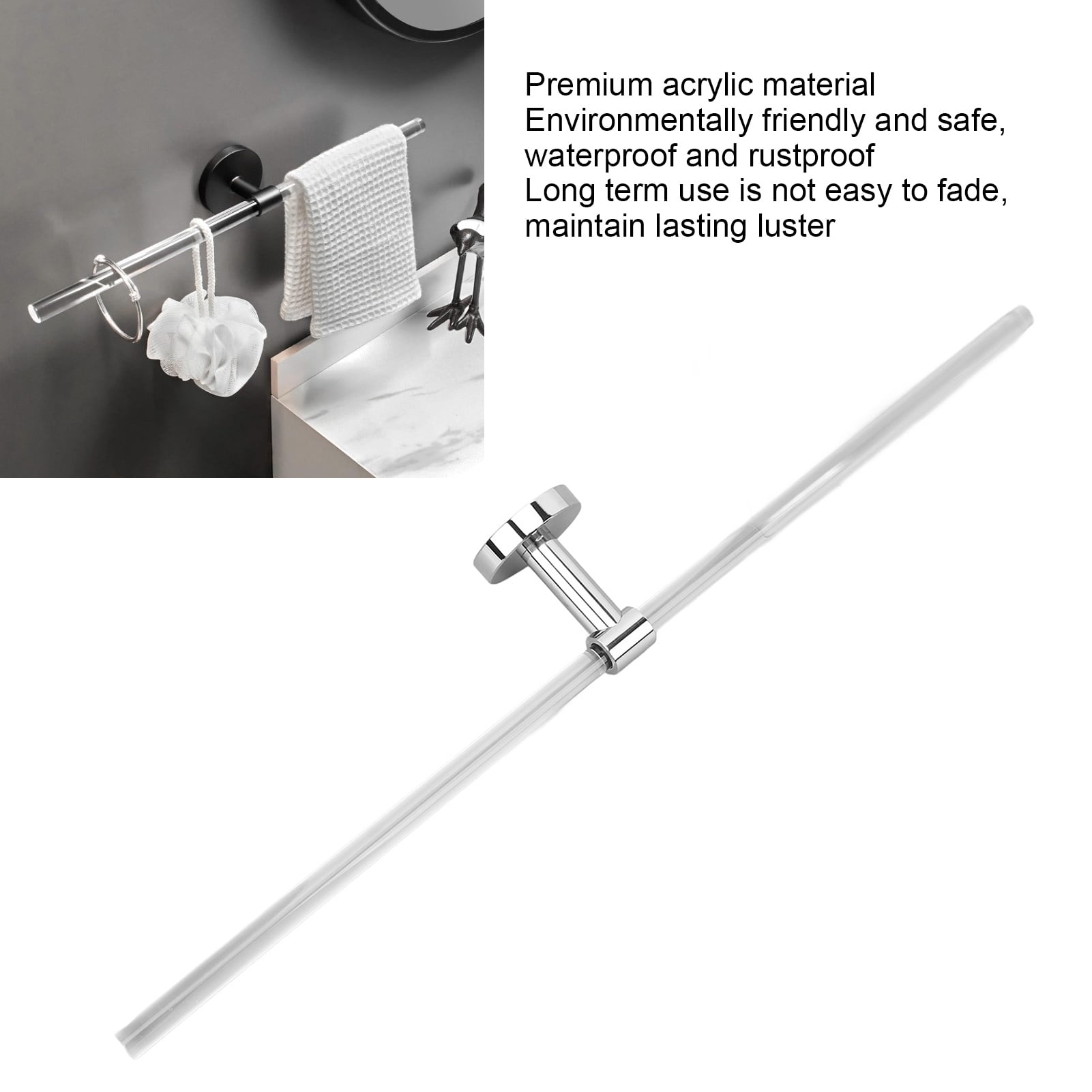 Acrylic Bathroom Towel Bar Clear Acrylic Shower Towel Rack Wall Mounted Single Bars Towel Rack Rod Walmart