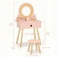 thumbnail image 4 of [Pink Girls Vanity Set] Pink Girls Vanity Table And Chair Set With 11pcs Accessories | Kids Vanity For Real And Pretend Makeup, Ideal Gift For 3 Year Old And Up, 4 of 8