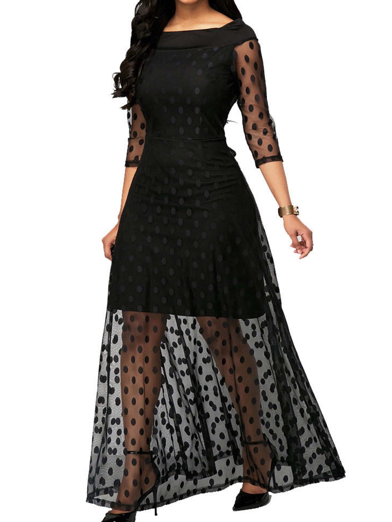 walmart black maxi dress