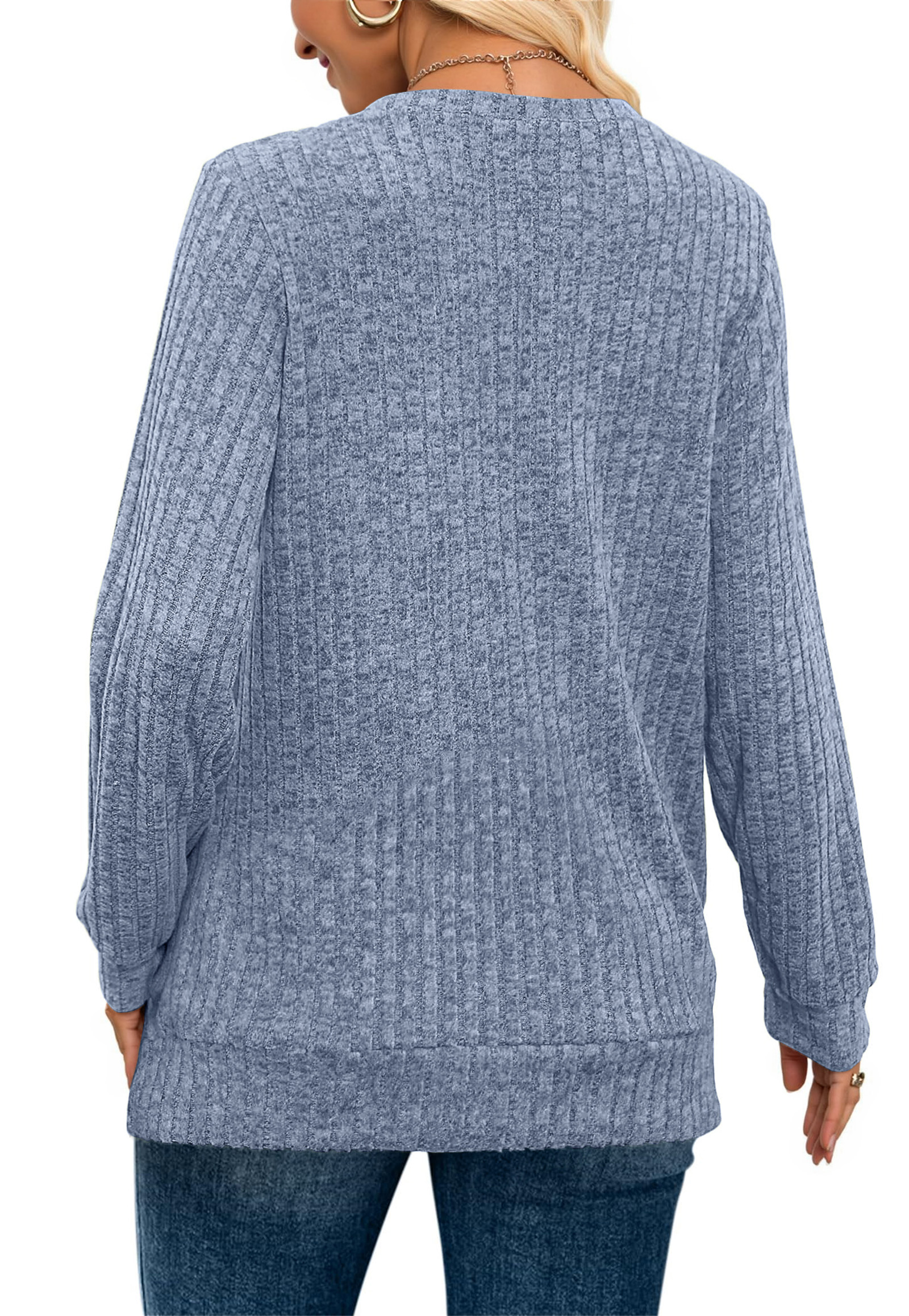 Fantaslook Women's V-Neck Long Sleeve Tunic Pullover photo 4