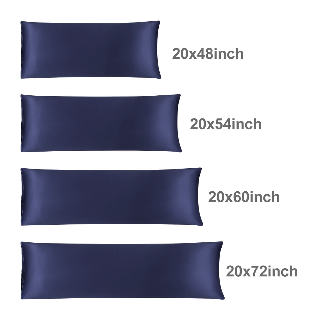 Unique Bargains Luxury Silky Satin Body Pillow Case Navy 20" x 48"