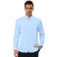 thumbnail image 2 of Camisas de manga larga sólidas para hombres Camisas de vestir ajustadas con cuello de punto y botones Azul claro L Unique Bargains Camisa, 2 of 6