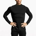 thumbnail image 6 of hoksml Men's Athletic Shirts Long Sleeve Shirts Lightweight Breathable Active Tees Shirts Top Solid Color Round Neck High Neck Sport Tight T Shirts, 6 of 9