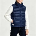 thumbnail image 5 of Cethrio Boys Puffer Vests Size 10-12, Quilted Lightweight Sleeveless Warm Winter Outerwear with Zipper Navy, 5 of 7