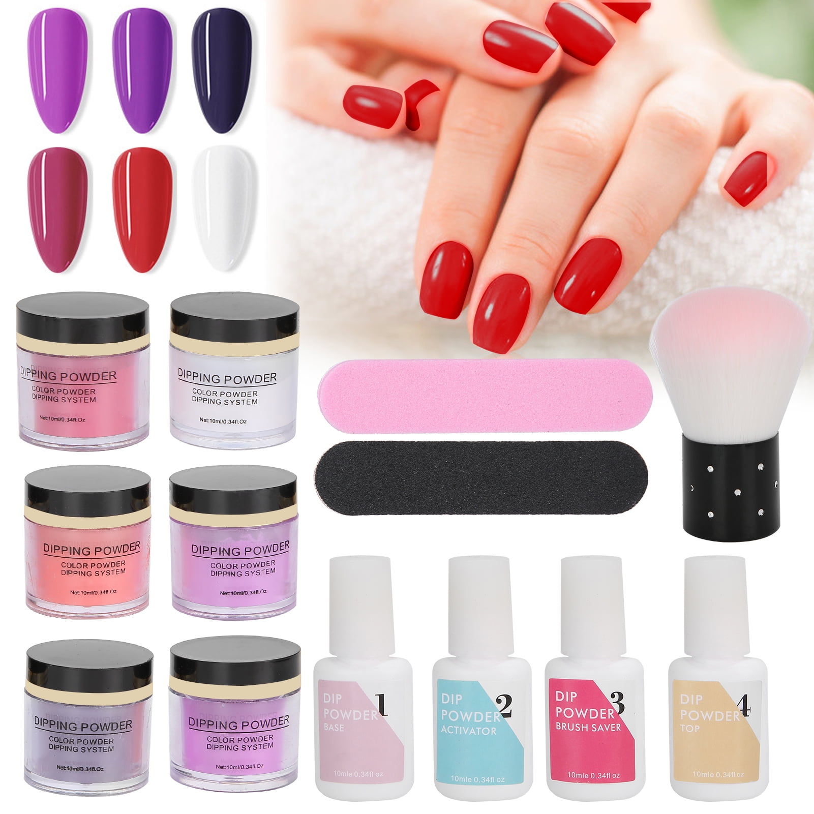 Nail Dipping Powder Set, Dip Powder Nail Starter Kit Dipping Powder Set Gel Liquid Essential Tools Set