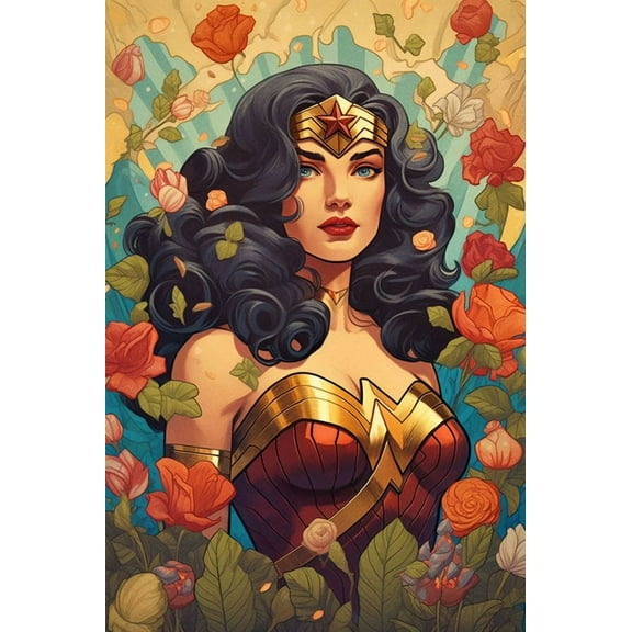 Wonder Woman Diamond Art Painting Kits, Diamond Art, Full Drill 5d Diamond Dots Kits Gem Art for Adults Wall Home Decor(12"x16")