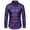 Purple, variant on Telankuip Men's Jacquard Long Sleeve Dress Shirts Color Contrast Muscle Fit Wedding Party Prom Shirt Lapel Button down Lightweight Comfy Fashion Disco Tops Outfits Red XL