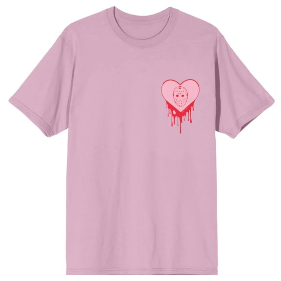 Friday The 13th Happy Camping Poster Art Crew Neck Short Sleeve Cradle Pink Men's T-shirt-Medium