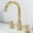 Black, variant on 3 Hole Taps for Bathroom Basin Double Handle Brass Split Hot Water and Cold Water Basin Taps-Gold