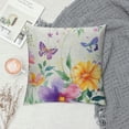 thumbnail image 2 of Qinduosi Spring Pillow Cover Multi-Colored-Flowers Butterfly Decorations Cushion Case Decor for Home Sofa Couch White, 2 of 5