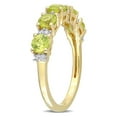 thumbnail image 2 of 1.57 Carat (Ctw) Peridot and White Sapphire Band Ring Yellow Plated Silver for Women, 2 of 6
