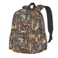 thumbnail image 1 of Disketp Moose fox bear leaf tree Mochila Escolar de Gran Capacidad y Peso Ligero, Mochila de Viaje Ideal para Escuela, Trabajo y Uso Diario, Cómoda y con Estilo, 1 of 8