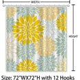 thumbnail image 5 of Yellow Flower Shower Curtain Dahlia Shower Curtain for Bathroom Sage Green Floral Shower Curtain Pinnata Wildflower Washable Waterproof Fabric Hotels Bathroom Decor with 12 Hooks 72" X 72", 5 of 6