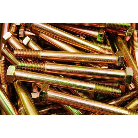 (10) Hex Head 5/8-11 x 6" Grade 8 Bolts Screws Yellow Zinc Coarse