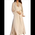 thumbnail image 1 of Camisón Extra de Satén con Cuello en V y Larga para Mujer, de Spa, de Baño L, 1 of 10