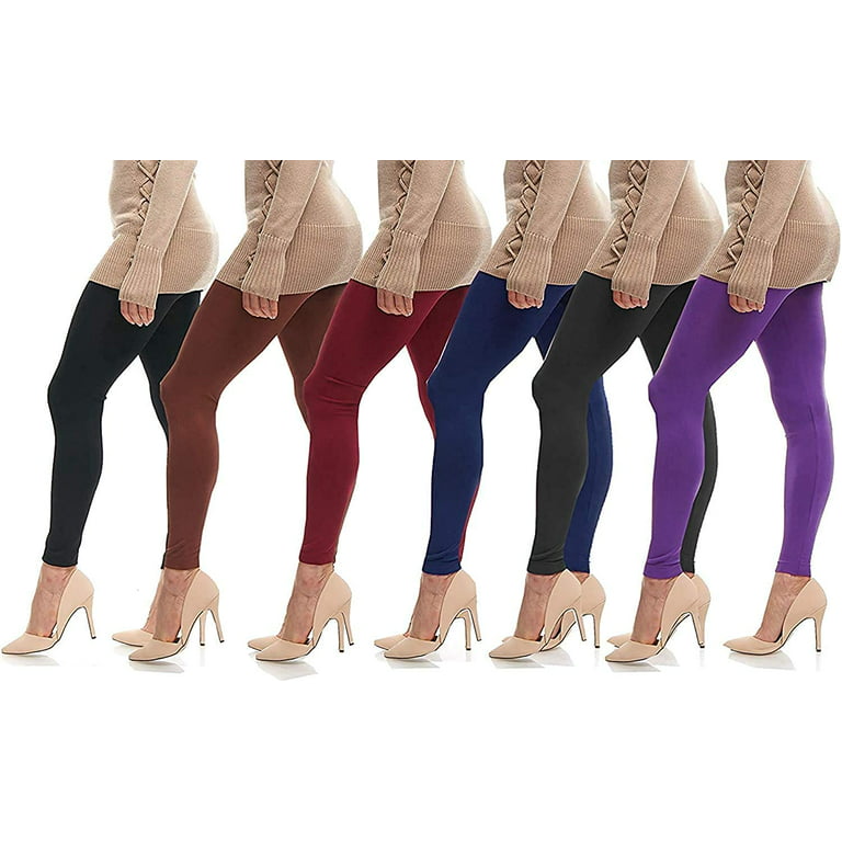 LMB Lush Moda Full Length Footless Tights Leggings for Women, Variety of  Colors, One Size fits Most (XS -XL) - Six Pack 