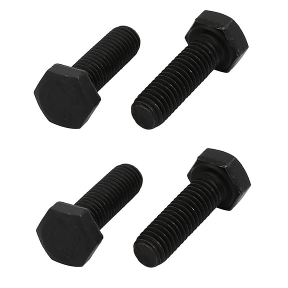 8.8 Grade M5x16mm Full Threaded Left Hand Thread Steel Hex Head Bolt Black 4Pcs