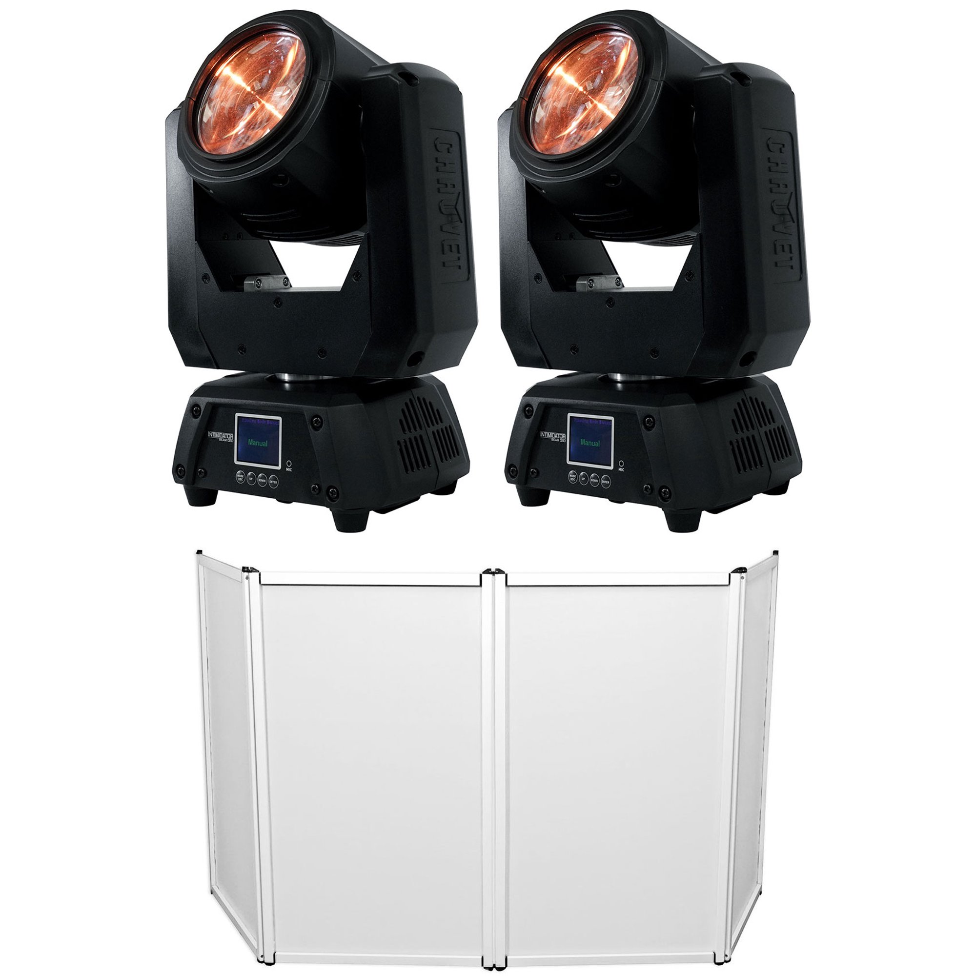 (2) Chauvet DJ Intimidator Beam Q60 60w RGBW LED Moving Head Lights + Facade