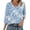 Blue A, variant on Womens Floral Print Blouse 3/4 Sleeve V-Neck Loose Fit Casual Tops - Soft Comfort Shirt for Spring Summer, Sage Green Flowy Top with Dainty Flowers,Size L