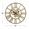 thumbnail image 3 of CosmoLiving by Cosmopolitan 32" Gold Metal Gear Wall Clock, 3 of 11