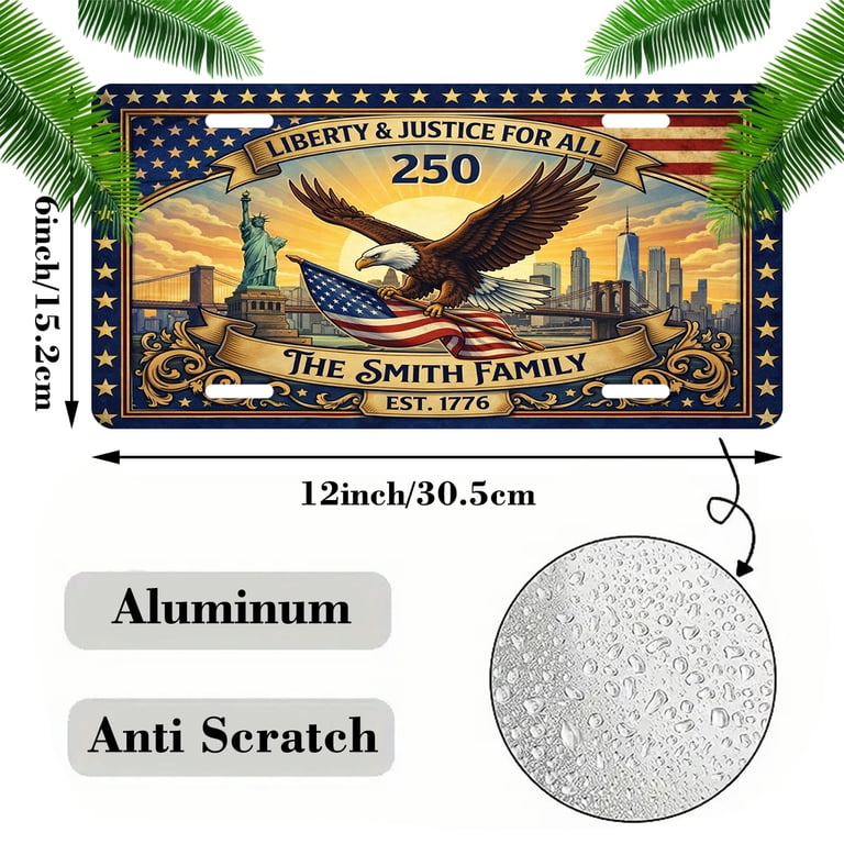 USA 250th Anniversary License Plate, 1776-2026 Patriotic License