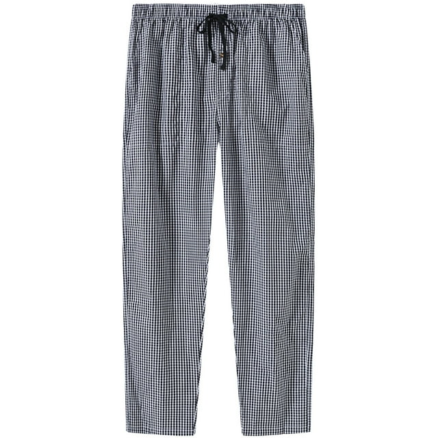 MoFiz Mens Cotton Pajama Pants Lightweight Lounge Sleep Plaid Bottoms