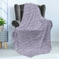 thumbnail image 4 of Butterfly Soft Flannel Fleece Blanket, Creative Springtime Thrill Winged Insect and Dots Pattern Pastel Tone Monochrome, Cozy Plush for Indoor and Outdoor Use, 50" x 70", Mauve White, by Ambesonne, 4 of 5