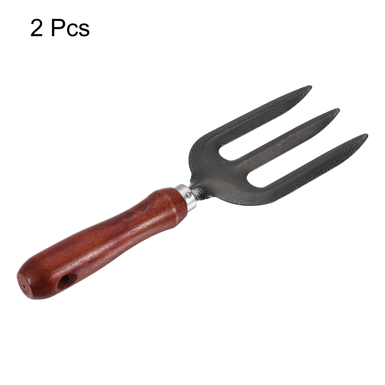 Uxcell 10.6" 3 Tines Hand Gardening Fork, Carbon Steel Thickened Hardened Digging Pitch Fork  for Backyard  Farm Planting, Grey 2