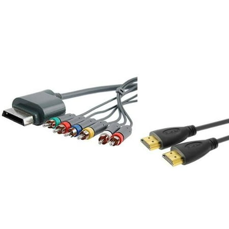 Insten Xbox 360 Component HD AV Cable Cord+15ft Hdmi Cable v 1.3 for Xbox360 Slim 1080P