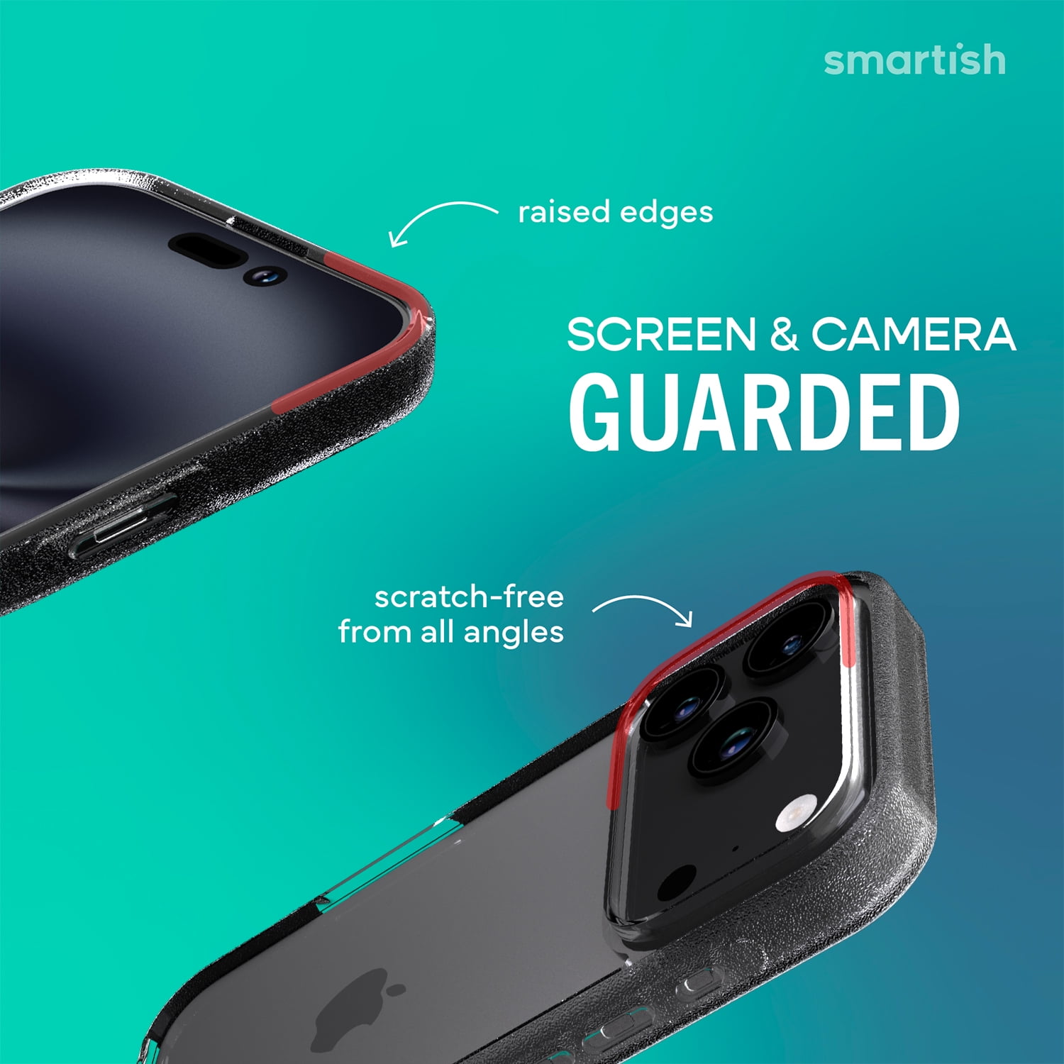 Smartish® iPhone 17 Pro Clear Case - Gripmunk [Lightweight + Protective] Anti-Yellowing Slim Case - Drop Tested Ultra Thin Grip Cover for Apple iPhone 17 Pro - Clearly Clear