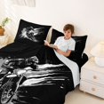 thumbnail image 3 of Castle Fairy Monochrome Dirt Bike Full Size Sheets 4-Piece for Kids, Gray Splash Design Bed Sheets for Bedroom, Gray Black, 3 of 6