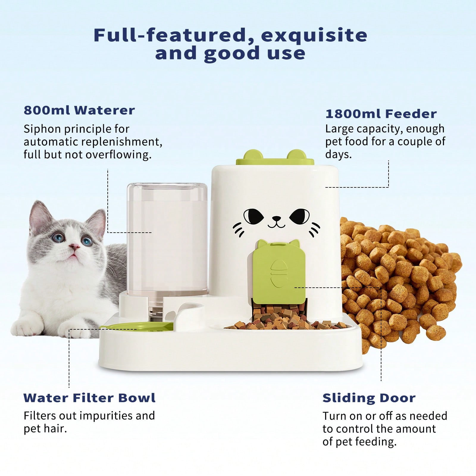 Automatic Cat Water Dispenser – 2-In-1 Large Capacity Drinking Fountain For All Cats, Available In Pink, Gray, Orange & Green