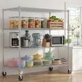 thumbnail image 2 of Legooin 24"D x 48"W x 72"H Metal Storage Rack Adjustable Storage Wire Shelf Garage Shelf with Wheels for Residential and Industrial Use, Silver, 2 of 8