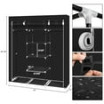 thumbnail image 2 of Zimtown 69'' Closet Wardrobe Portable Clothes Storage Organizer with Metal Shelves, Black, 2 of 7